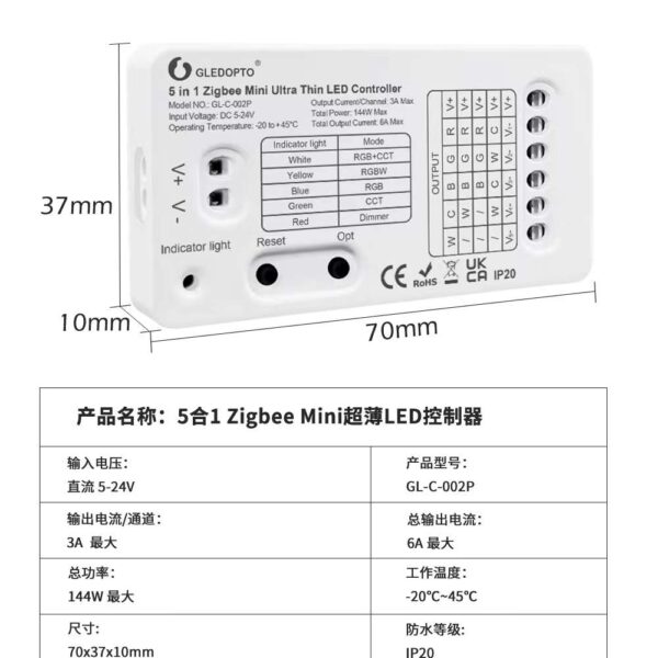 2.4G wirless 5 color led controller 2