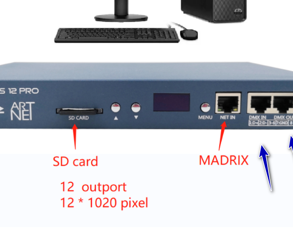 Line of sight Confused Evil Artnet-Pixel (spi/dmx) led controller offline stand-along player Madrix  effects record 6612-pro support 12X1024 pixels with sd card and suppor  dmx512 console | Rose Lighting